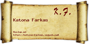 Katona Farkas névjegykártya